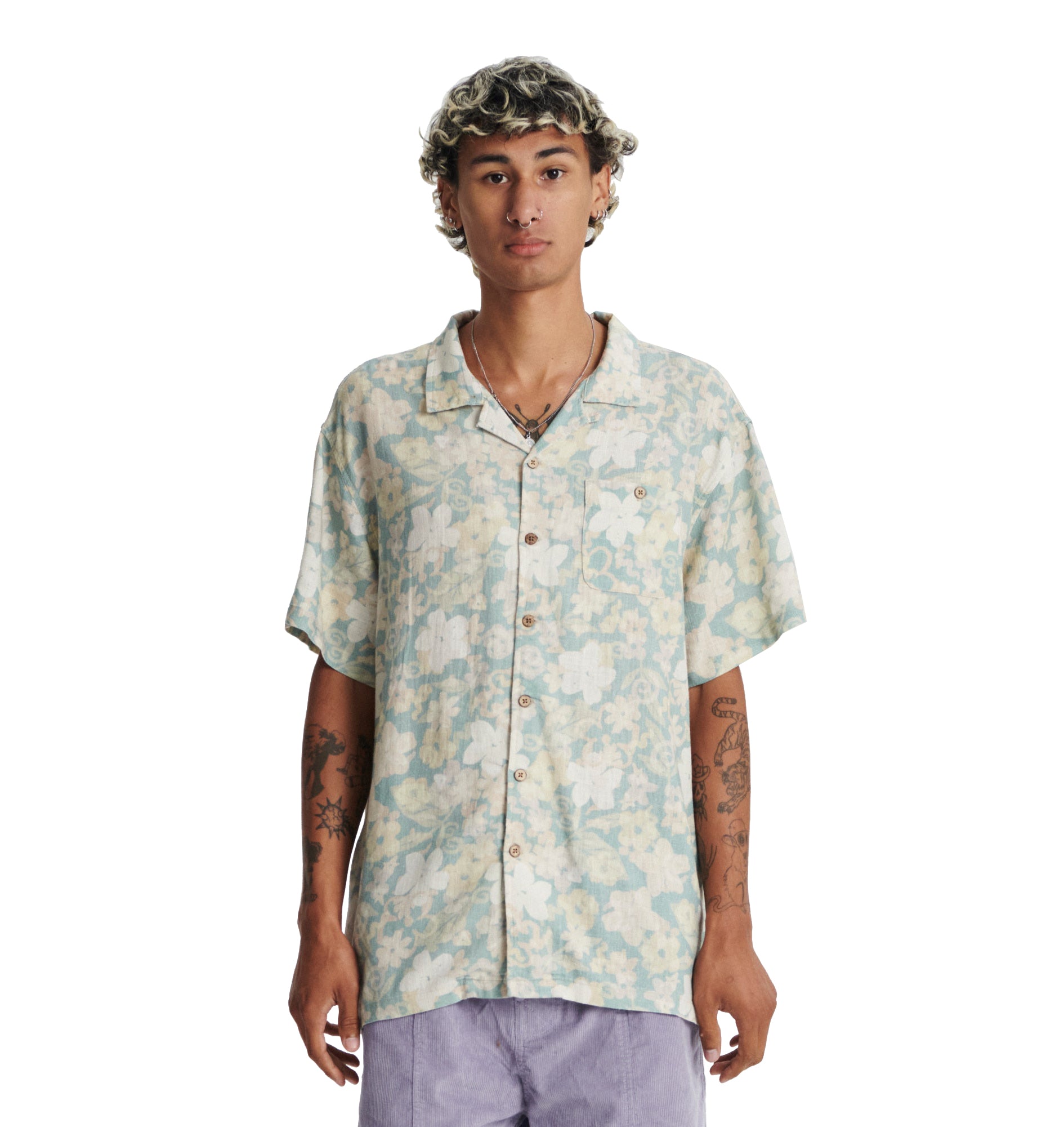 The Critical Slide Society Astro Resort Shirt ECRU XL