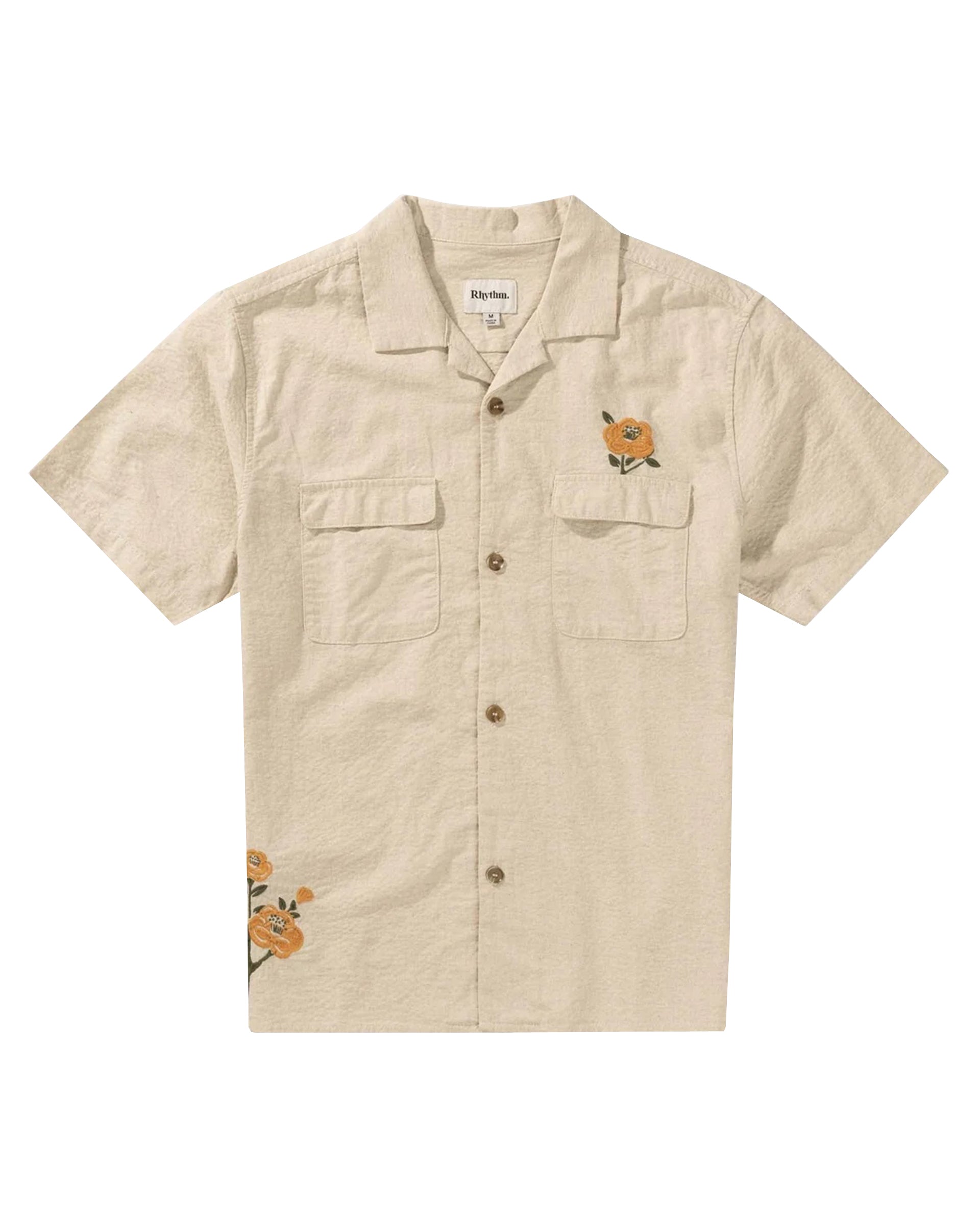 Rhythm Embroidered Seersucker SS Shirt NAT-NATURAL 4XL