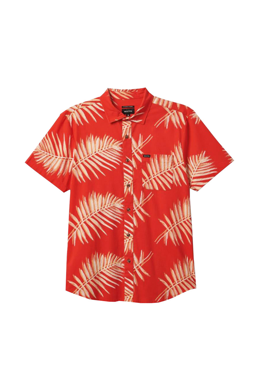 Brixton Charter Print SS Woven Aloha Red/Palm Leaf M
