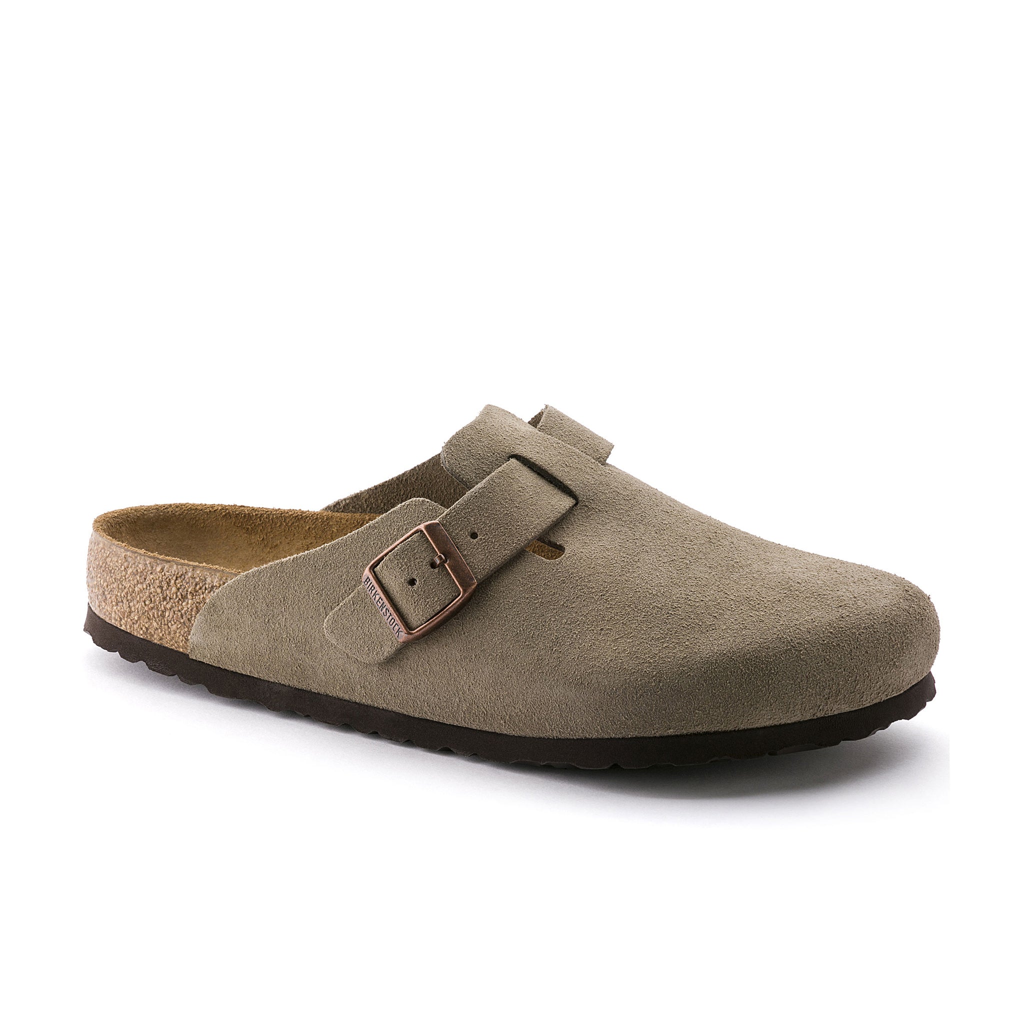 Birkenstock Boston Soft Footbed Mens Clog Suede-Taupe 9