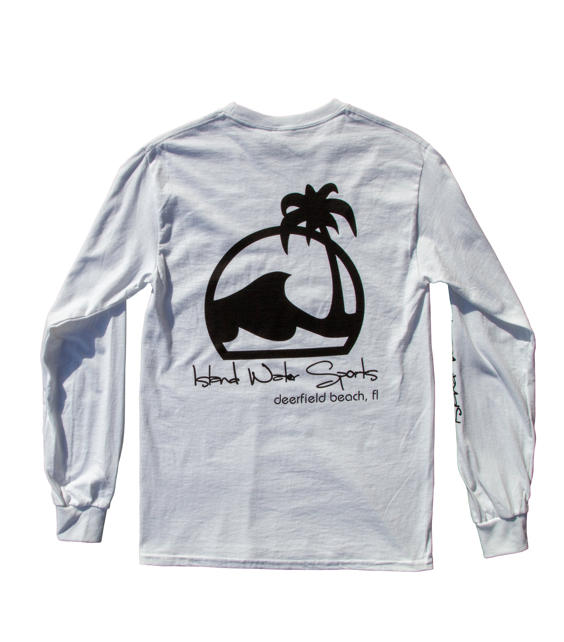 Island Water Sports Script L/S Tee White-Black M