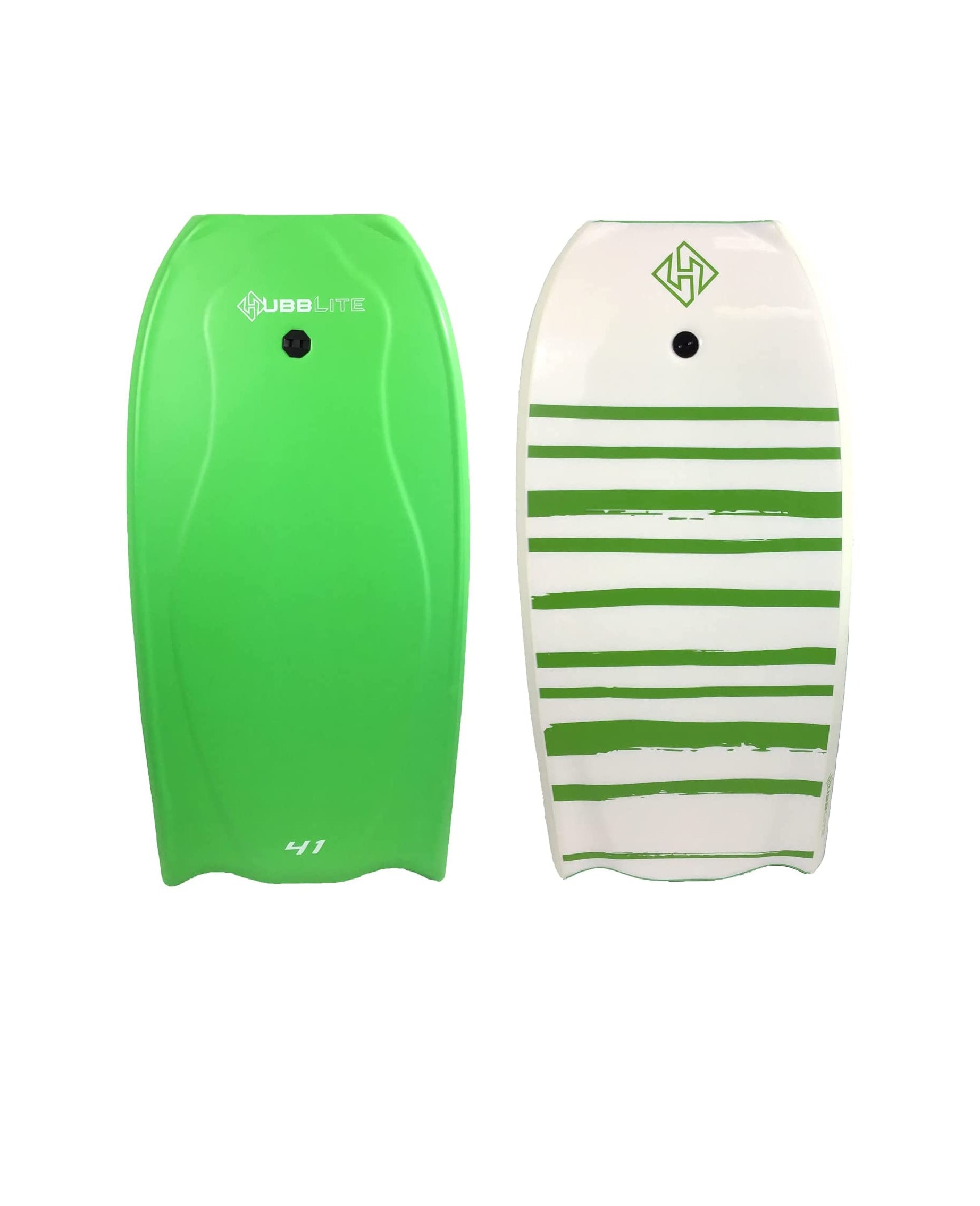 Hubboards Hubblite Bodyboard Lime Green-White-White 45in