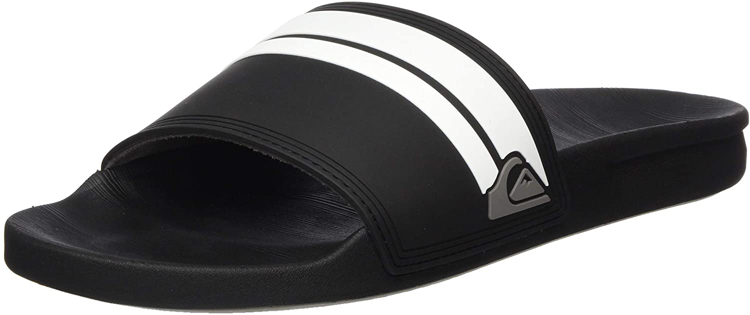 Quiksilver Rivi Slide Mens Sandal XKKW-Black-Black-White 6